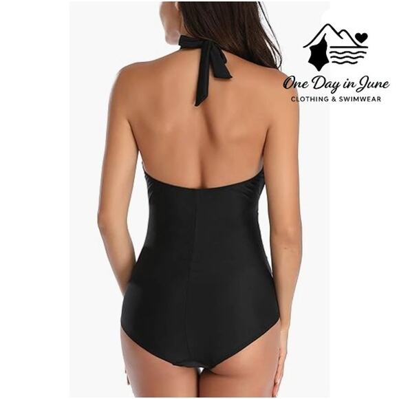 East Elegant V Neck Maternity One Piece Swimsuit Size L - Picture 2 of 7